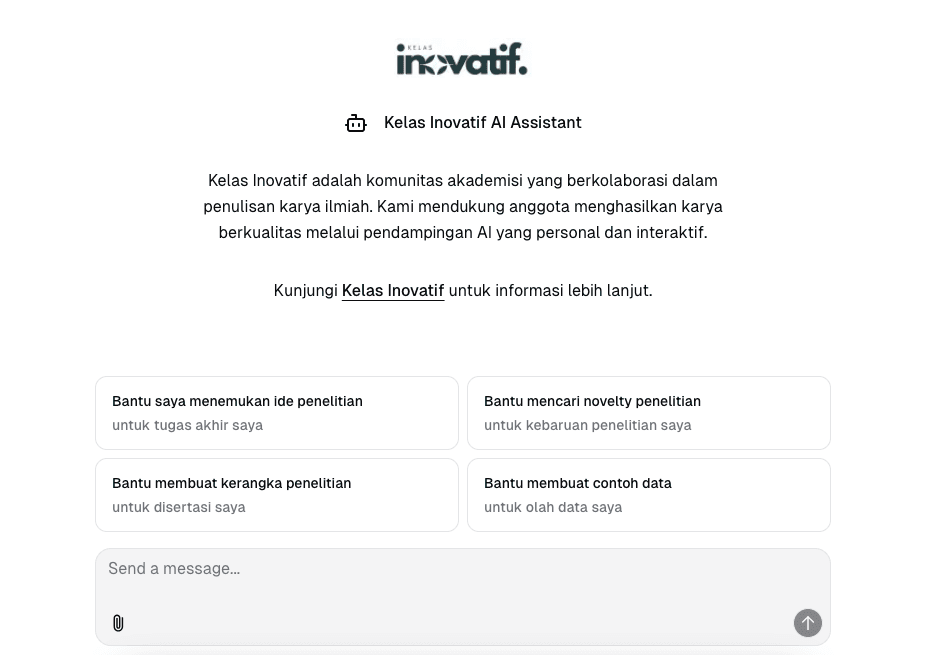Chatbot Pintar KelasInovatif: Asisten Penelitian Akademik dari Komunitas untuk Komunitas